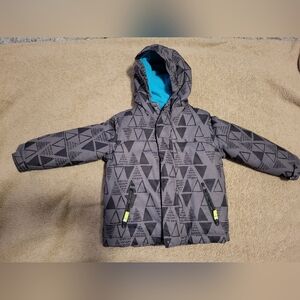 Cat & Jack Geometric Puff Jacket - Gray and Blue